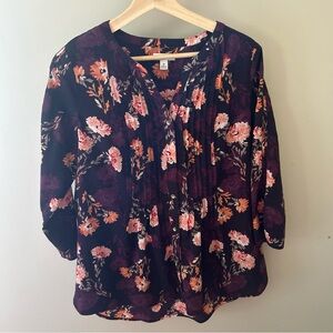 Croft & Barrow Floral Blouse - Purple and Pink